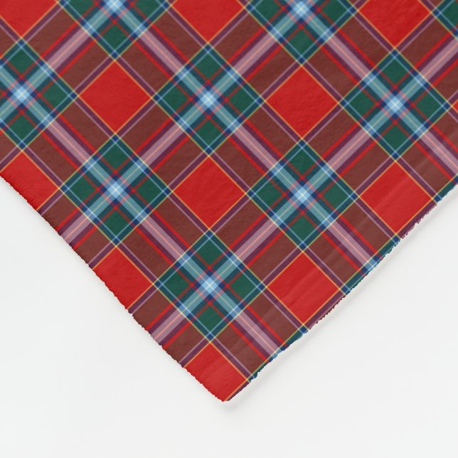 Drummond Clan Red and Light Blue Tartan Fleecedecke (Ecke)