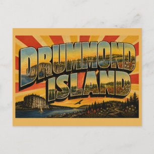 Drummond Island Michigan Kalkstein Klippe Alvar Ku Postkarte