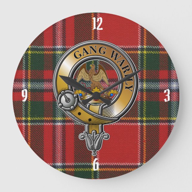 Drummond Tartan & Abzeichen Große Wanduhr (Vorderseite)