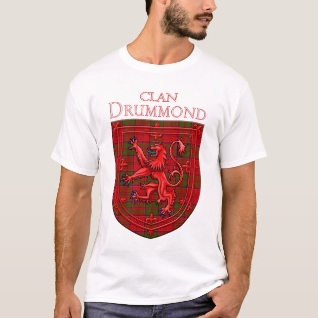 Drummond Tartan Scottish Kariert Lion Rampant T-Shirt (Vorderseite)