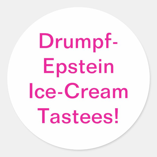 Drumpf-Epstein Leckerlis Hankamer Artjunkhaus Comi Runder Aufkleber (Vorderseite)