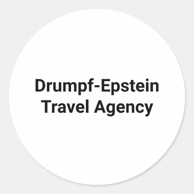 Drumpf-Epstein Reiseagentur Hankamer Artjunkhaus Runder Aufkleber (Vorderseite)