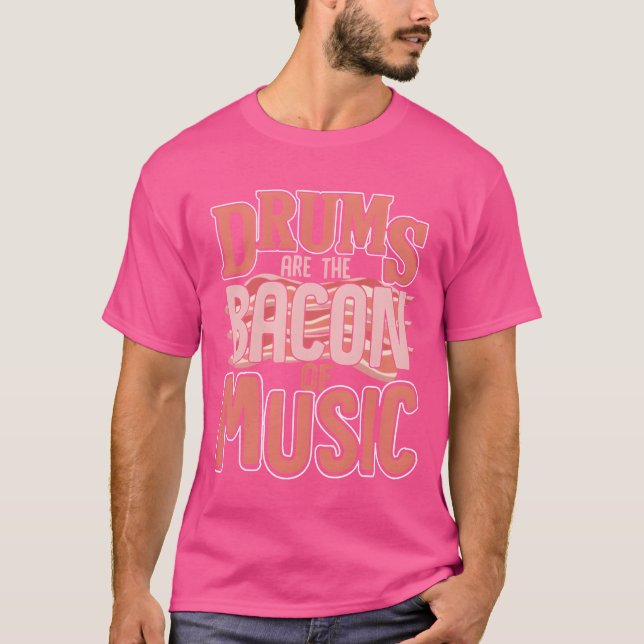 Drums are the bacon of music retro T-Shirt (Vorderseite)
