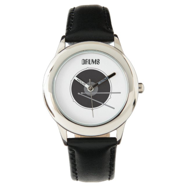 Drums Drummer Schlagzeug Minimal Rock Music Cool Armbanduhr (Vorderseite)