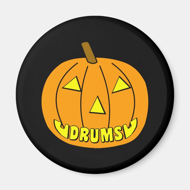 Drums Halloween Pumpkin Magnet (Vorne)
