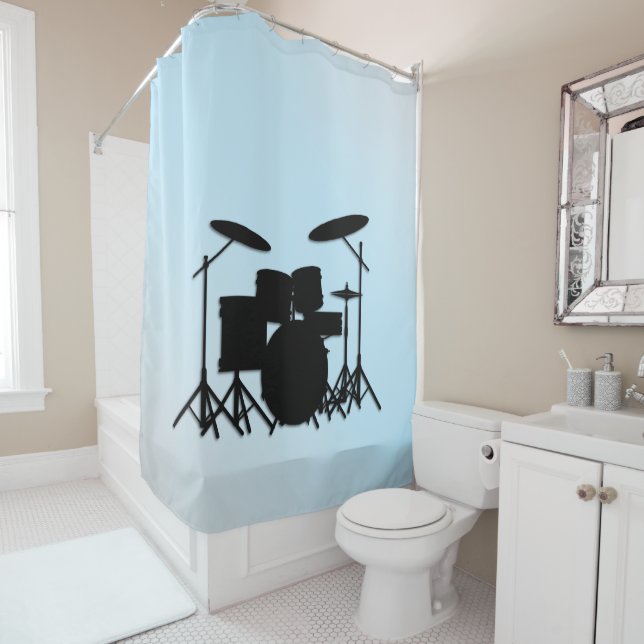 Drums Music Design Blau Duschvorhang (Beispiel)