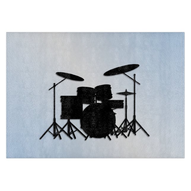Drums Music Design Blau Schneidebrett (Vorderseite)