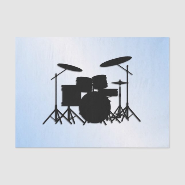 Drums Music Design Blau Seidenpapier (Vorderseite)
