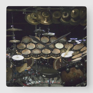 Drums Power Quadratische Wanduhr
