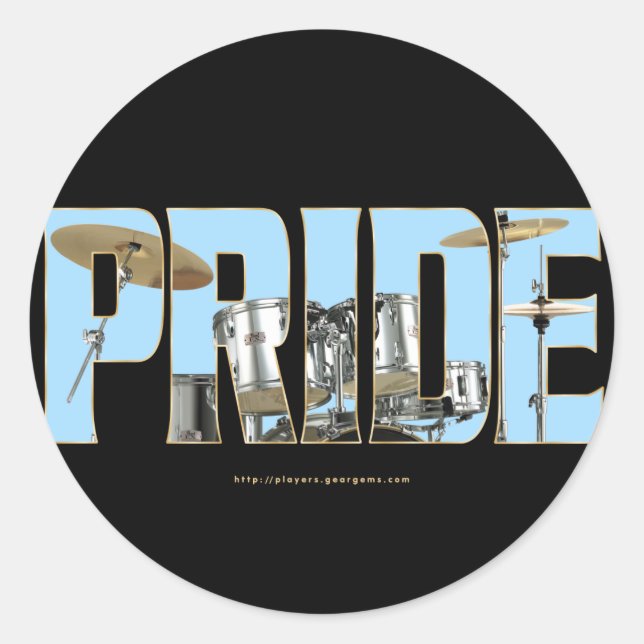Drums PRIDE Runder Aufkleber (Vorderseite)