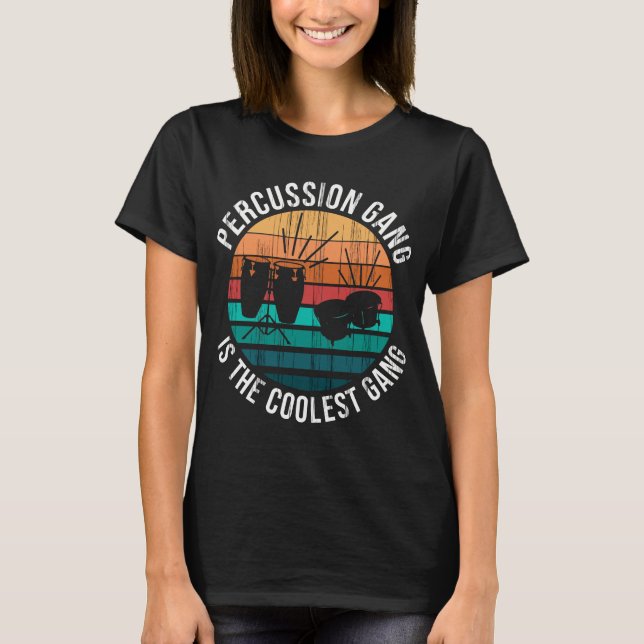 Drums Schlagzeug Bongos Congas Music Drummer T-Shirt (Vorderseite)