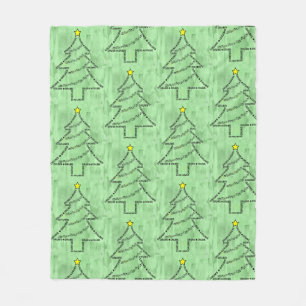 Drums Text Christmas Tree Fleecedecke