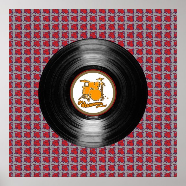 drums vinyl record decor walls poster (Vorne)