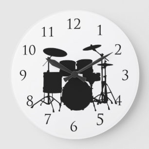 Drums Wall Clock Große Wanduhr