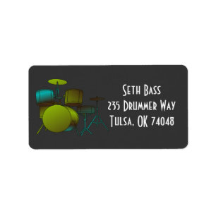 Drumset-Adressetikett Adressaufkleber