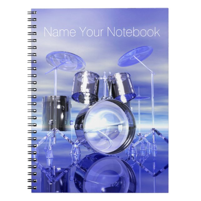 Drumset auf dem Strand-Musik-Notizbuch Notizblock (Vorderseite)