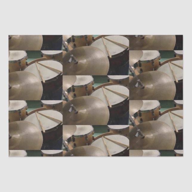 Drumset-Ballen und Stöcke Seidenpapier (Vorderseite)