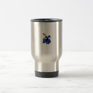 Drumset grafisches blaues VersionsblockierSetbild Reisebecher