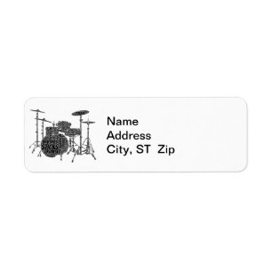Drumset Shaped Word Art Black Text