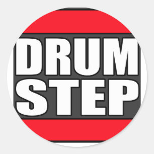 DRUMSTEP Trommel und Baß und Dubstep Runder Aufkleber