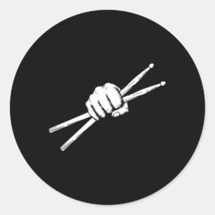 Drumsticks Drummer Drumset Drums Runder Aufkleber