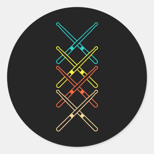 Drumsticks Drummer Musikinstrument Trommeln Runder Aufkleber (Vorderseite)