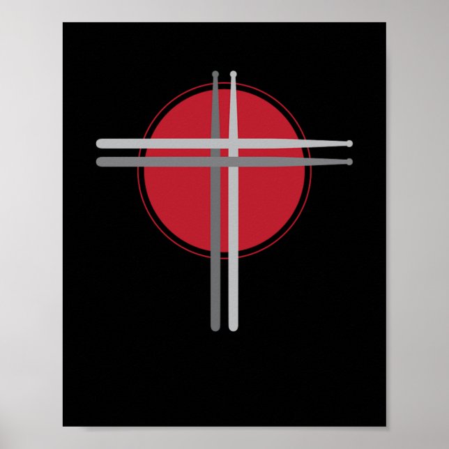 Drumsticks überqueren Trommler Poster (Vorne)