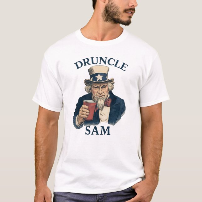 Druncle Sam Funny 4th Of July Druncle Sam T-Shirt (Vorderseite)