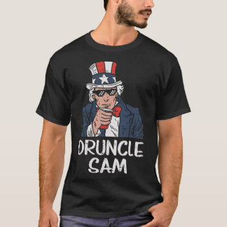 Druncle Sam Funny Uncle Sam Beer 4. Juli Party T-Shirt