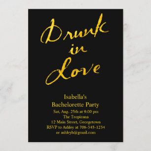 Drunin in Love Bachelorette Party Invitation Or