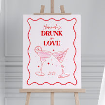 Drunin in Love Bachelorette Party Sign, Margarita