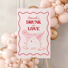 Drunin in Love Bachelorette Party Sign, Margarita