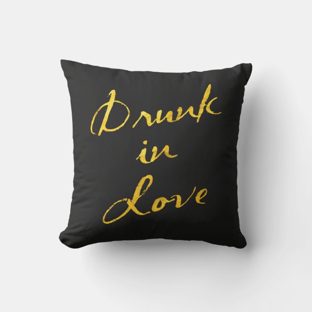 Drunin in Love Gold & Black Coussin extérieur (Recto)