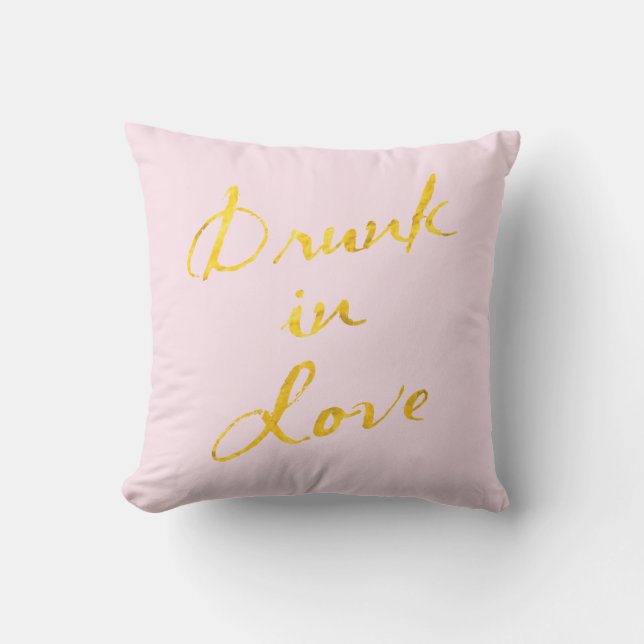 Drunin in Love Pink & Gold Coussin extérieur (Recto)