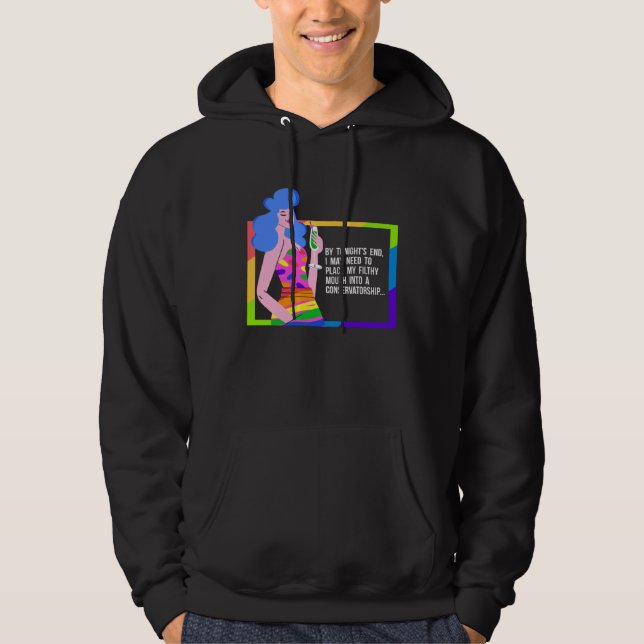 Drunk Drag Queen Humor Hoodie (Vorderseite)