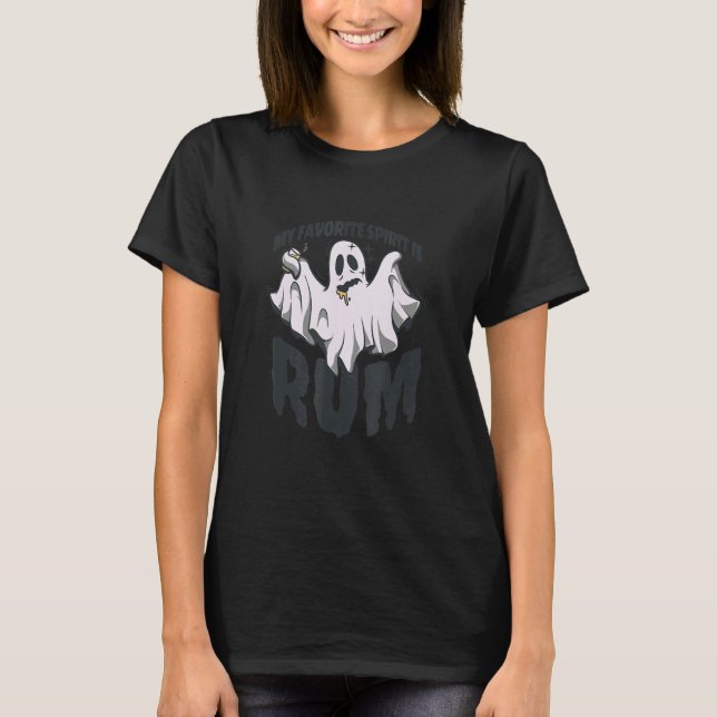 Drunk Ghost Party My Favorite Spirit is Rum Hallow T-Shirt (Vorderseite)