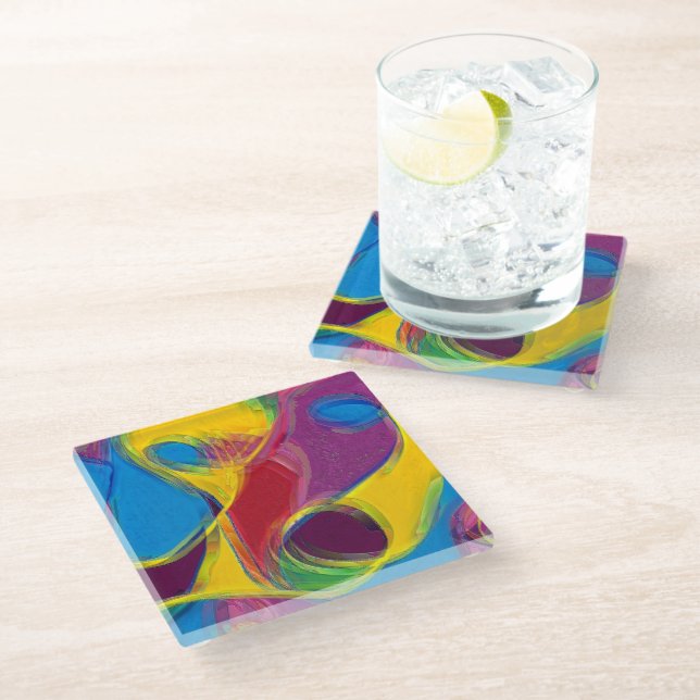 Drunk on Candy Glasuntersetzer (Schrägansicht)