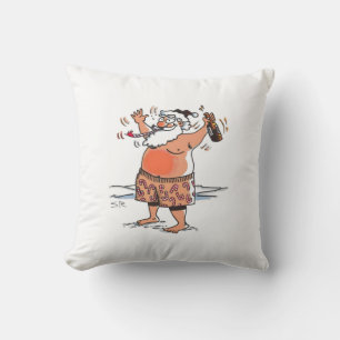 Drunk Père Noël carré lancer oreiller