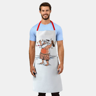 Drunk Père Noël homme chef tablier