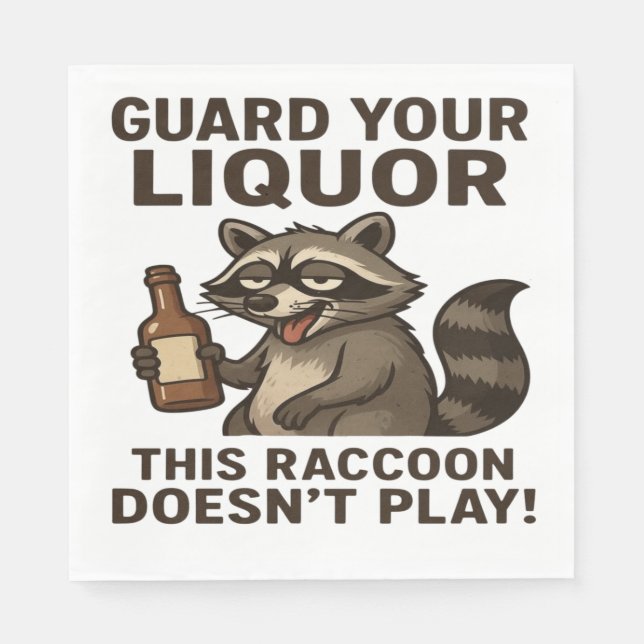 Drunk Raccoon Serviette (Vorderseite)