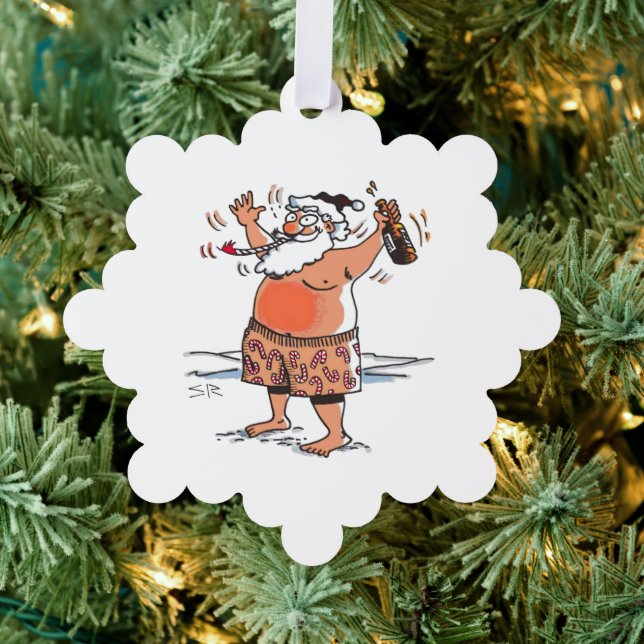 Drunk Santa snowflake paper ornament (Insitu (Baum))
