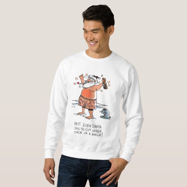 Drunk Santa white sweatshirt (Devant entier)