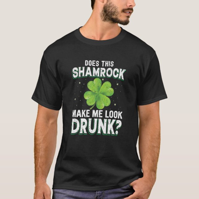 Drunk Shamrock St. Patricks Day Funny Mens Womens T-Shirt (Vorderseite)