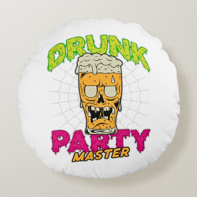 Drunk Zombie Pillow Rundes Kissen (Vorderseite)