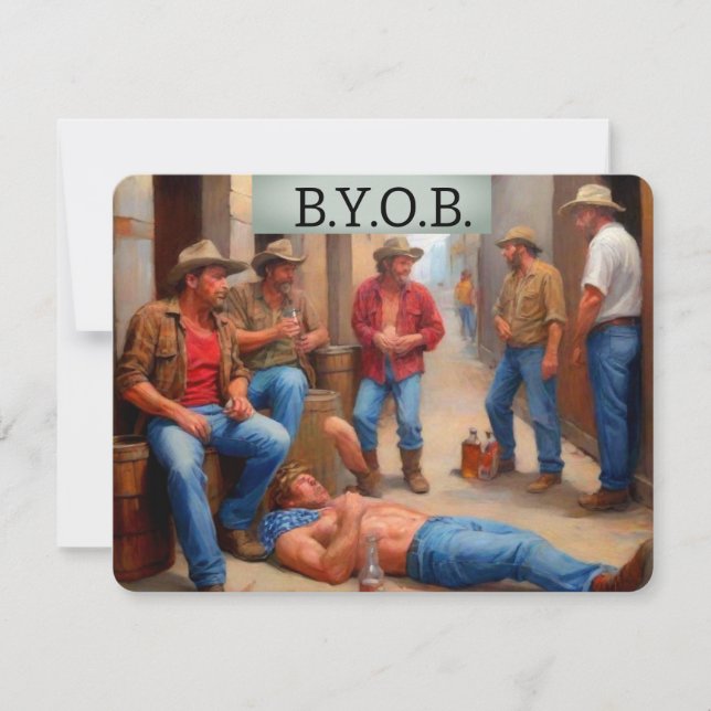 Drunken Cowboys BYOB Einladung (Vorderseite)
