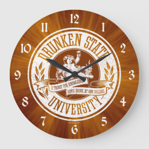 Drunken Staat University Large Clock Große Wanduhr