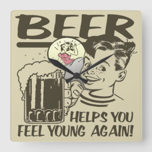 Drunker I Sit Here Quadratische Wanduhr