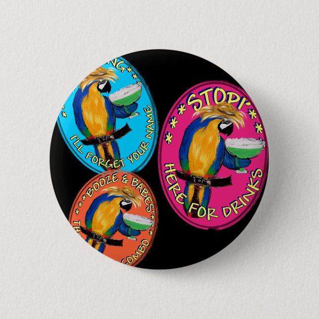 DRUNKIN PARROTS BUTTON (Vorderseite)