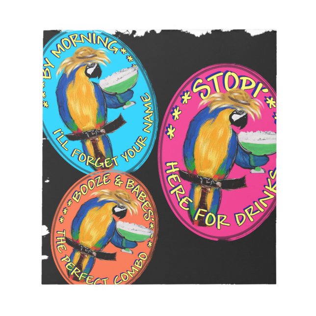 DRUNKIN PARROTS NOTIZBLOCK (Vorderseite)