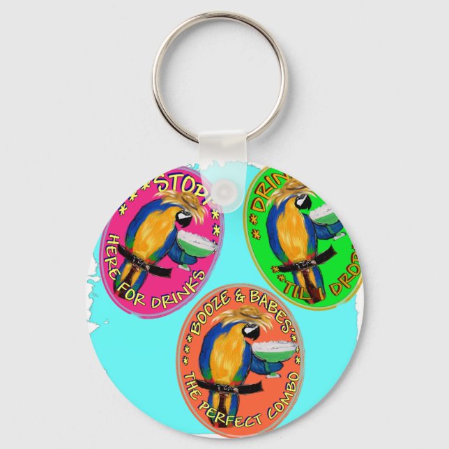 DRUNKIN PARROTS SCHLÜSSELANHÄNGER (Vorderseite)